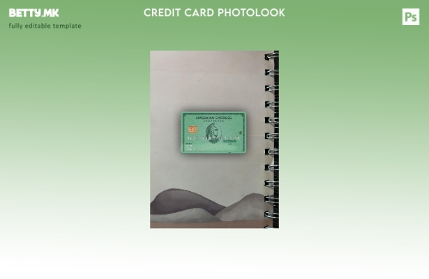 модерен стил USA Heritage bank AMEX преден шаблон за фото изглед на зелена карта